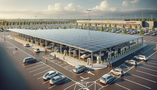 Photovoltaik Carports Edeka Parkplätze